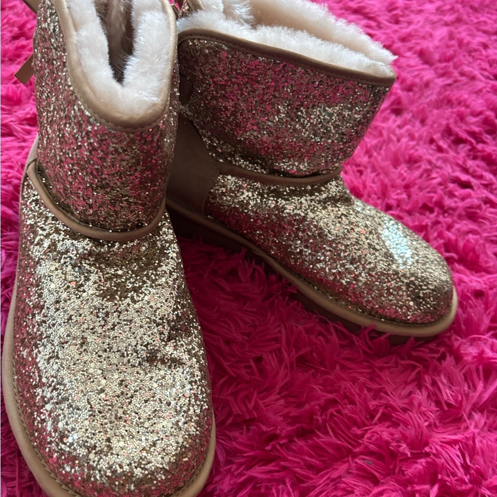 UGG Sparkly Gold Glitter Boots